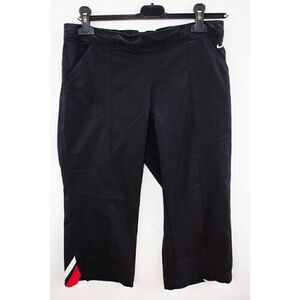 Vintage Y2K Nike Pants Black Wide Leg Capri Track Pants Womens Size Medium